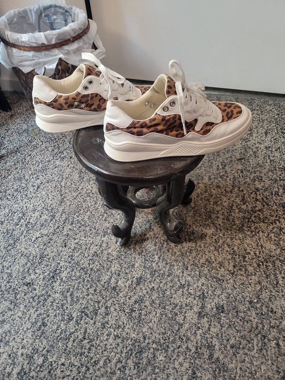 Coconuts by Matisse White and Leopard Print Platform Sneakers - Picture 1 of 6